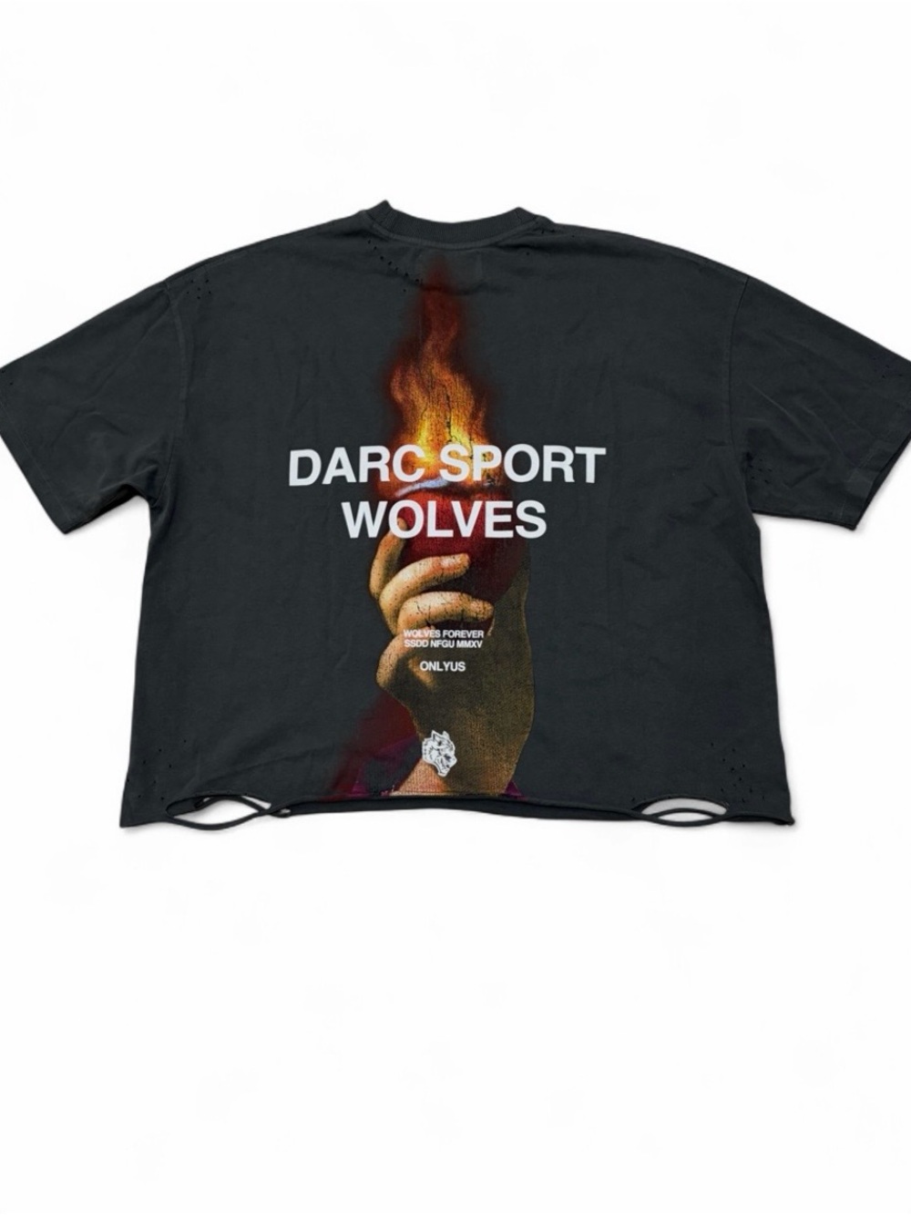 Brand New Darc Sport Black Tee with Flame Wolves Graphic Shirt Size: M